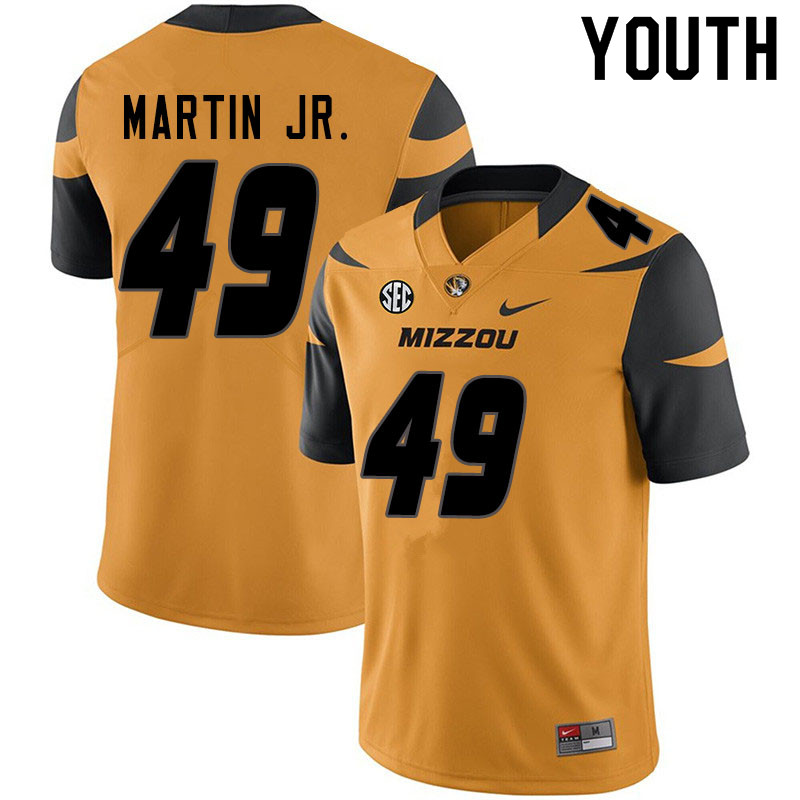 Youth #49 Sci Martin Jr. Missouri Tigers College Football Jerseys Sale-Yellow